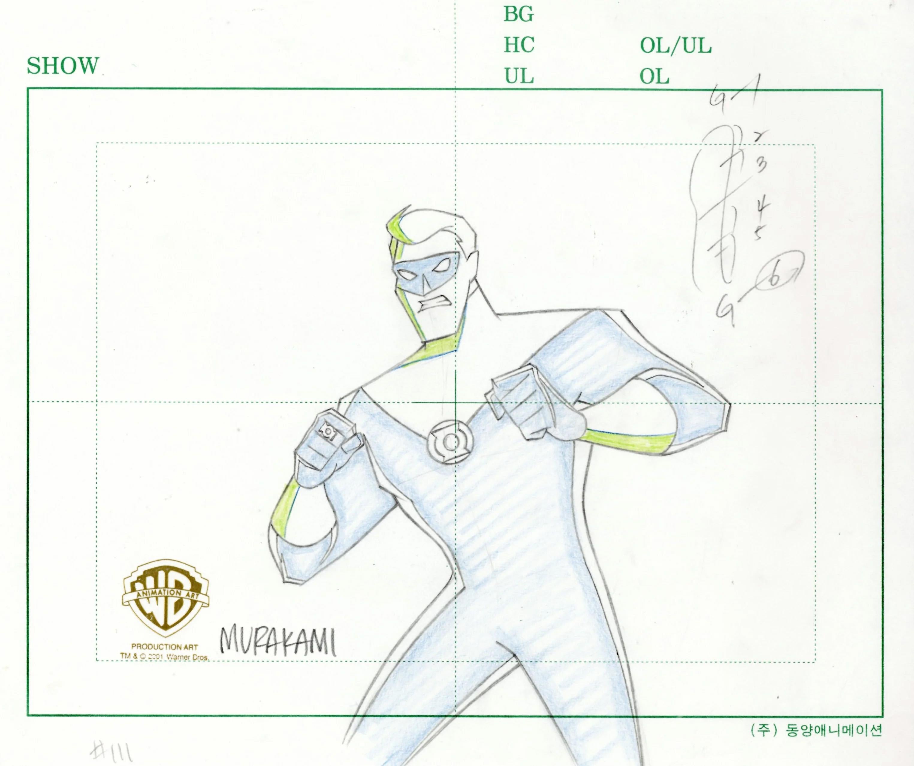 Superman the Animated Series Original Prod. Drawing: Kyle Rayner / Green Lantern - Art by DC Comics Studio Artists