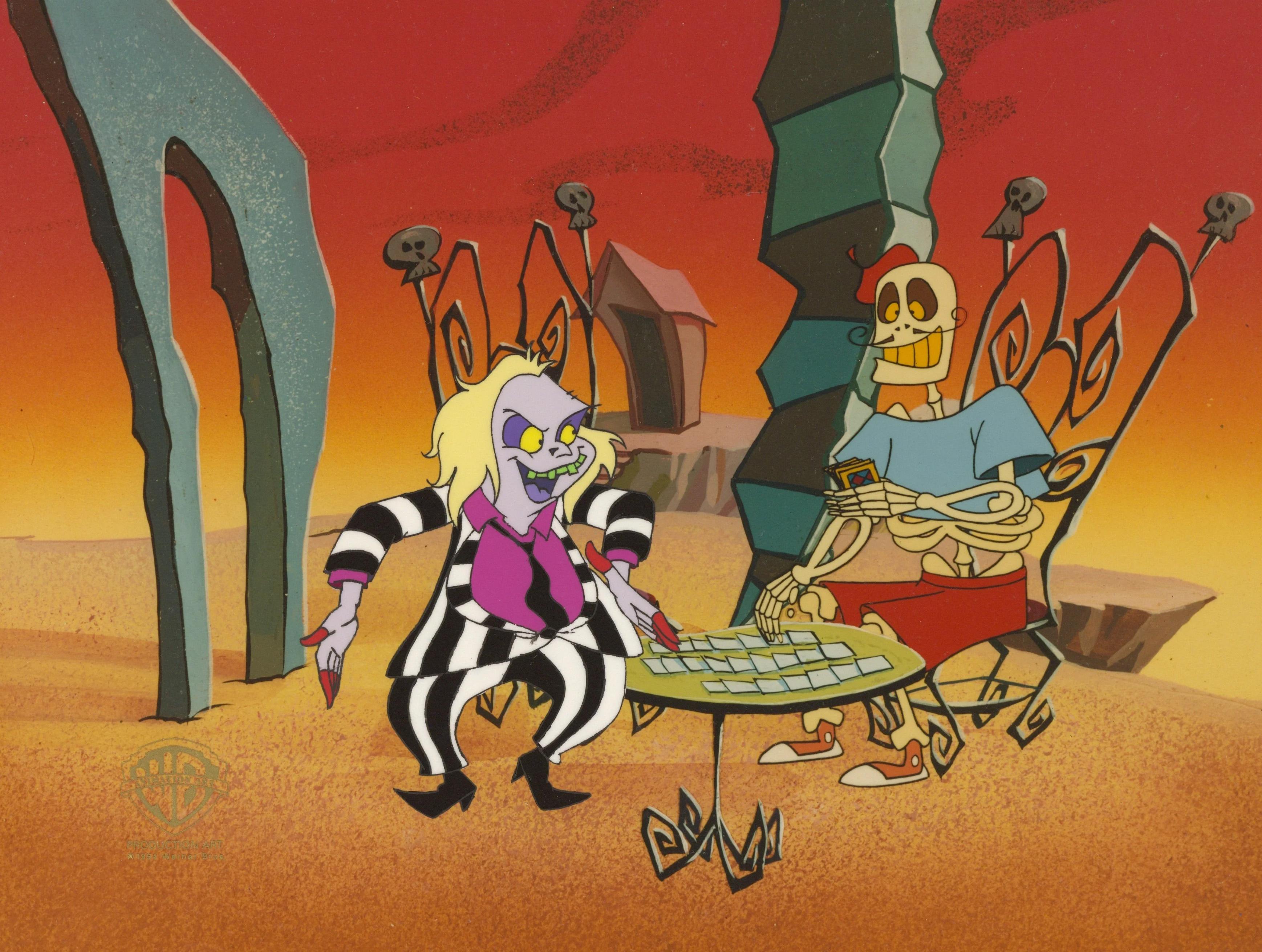 Beetlejuice The Animated Series Original Production Cel: Beetlejuice and Jacques - Art by Warner Bros. Studio Artists