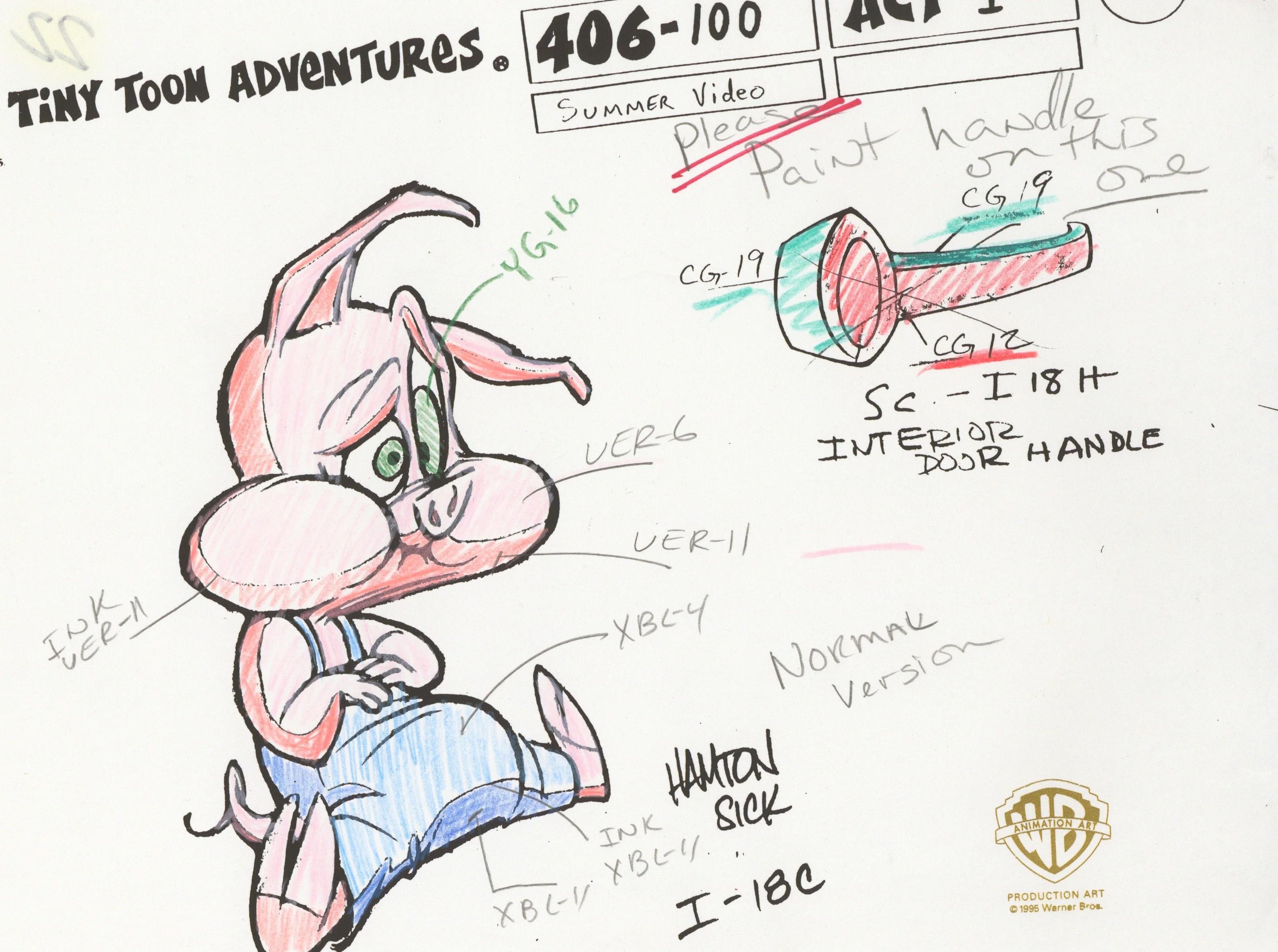 Tiny Toons Color Call Out Set : Hamton J. Pig - Pop Art Art par Warner Bros. Studio Artists