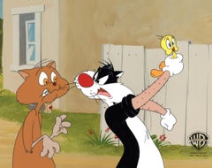Looney Tunes Producción Original Cel: Silvestre y Piolín