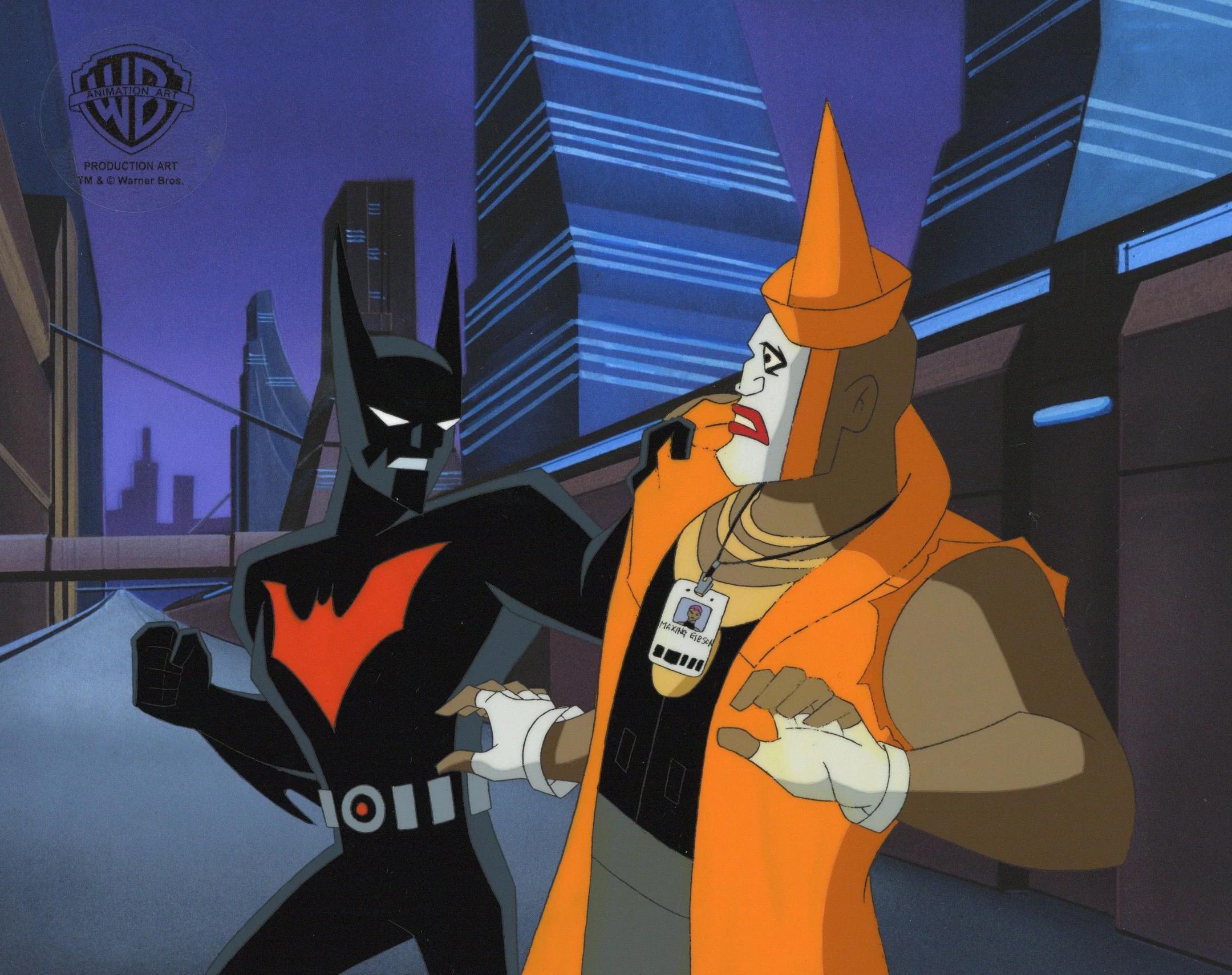 Batman Beyond Original Production Cel mit passender Zeichnung: Batman und Trey – Art von DC Comics Studio Artists