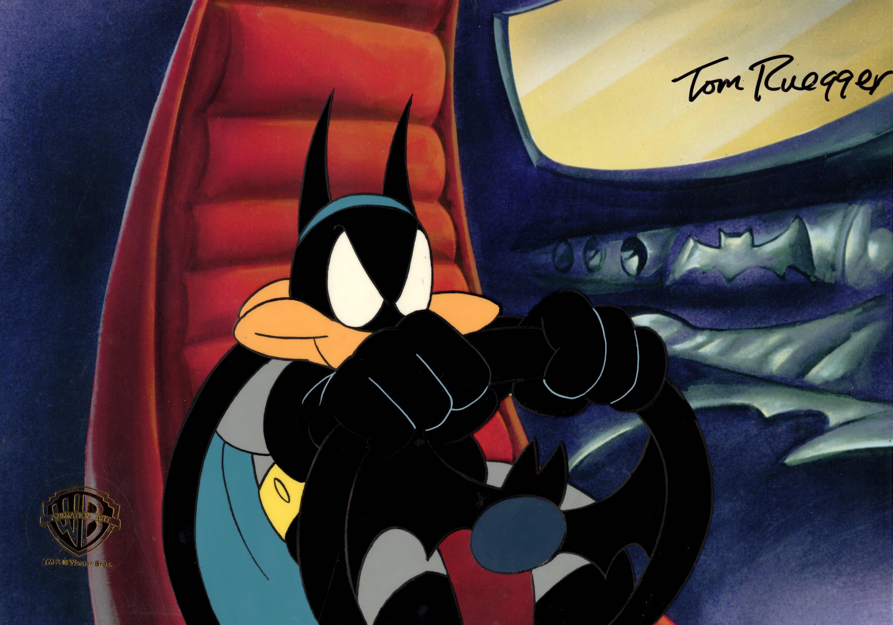 Tiny Toons Adventures Original Production Cel Signed by Tom Ruegger: Batduck - Art by Warner Bros. Studio Artists