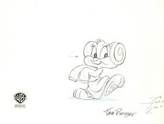 Retro Tiny Toons Original Production Drawing Signed by Tom Ruegger: Babs Bunny