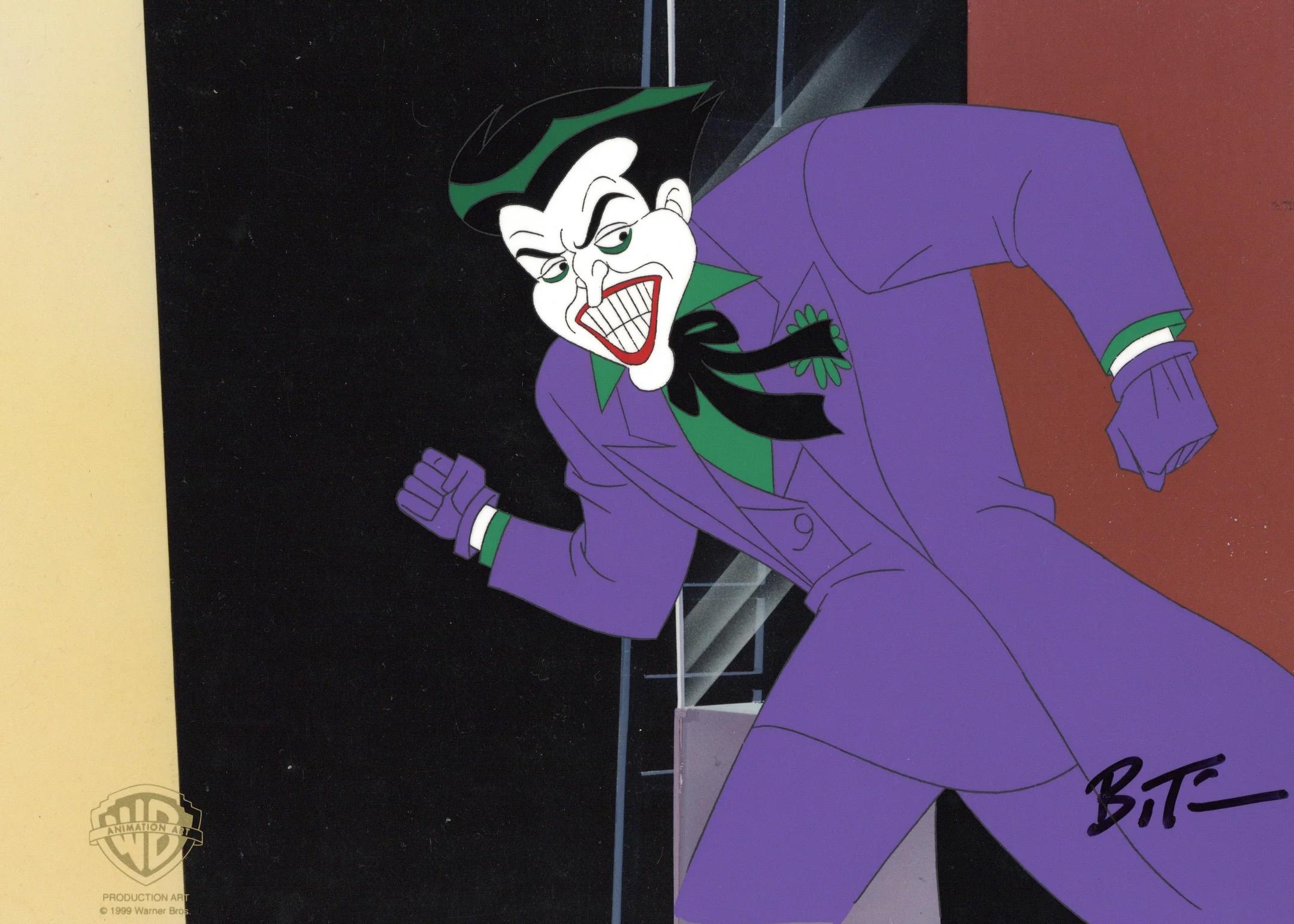 The New Batman Adventures Original Production Cel Signed by Bruce Timm: Joker - Art by DC Comics Studio Artists