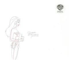 Justice League Original Prod. Drawing Signed Susan Eisenberg: Wonder Woman