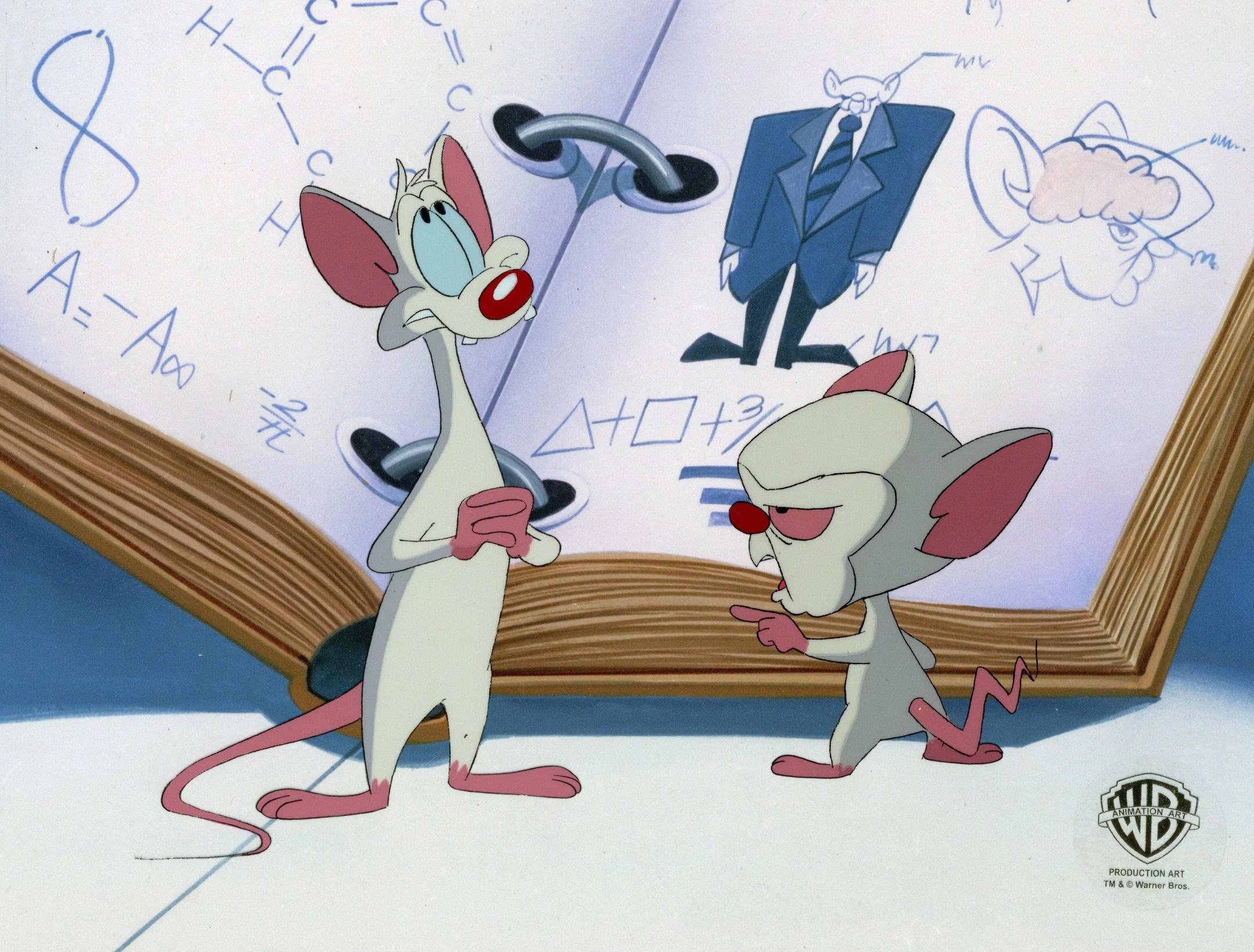 Pinky And The Brain Original Production Cel: Pinky and Brain - Art by Warner Bros. Studio Artists