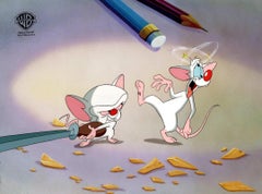 Pinky And The Brain Original Production Cel with Matching Drawing: Pinky, Brain