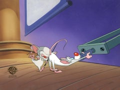 Vintage Pinky And The Brain Original Production Cel on Original Background: Pinky, Brain