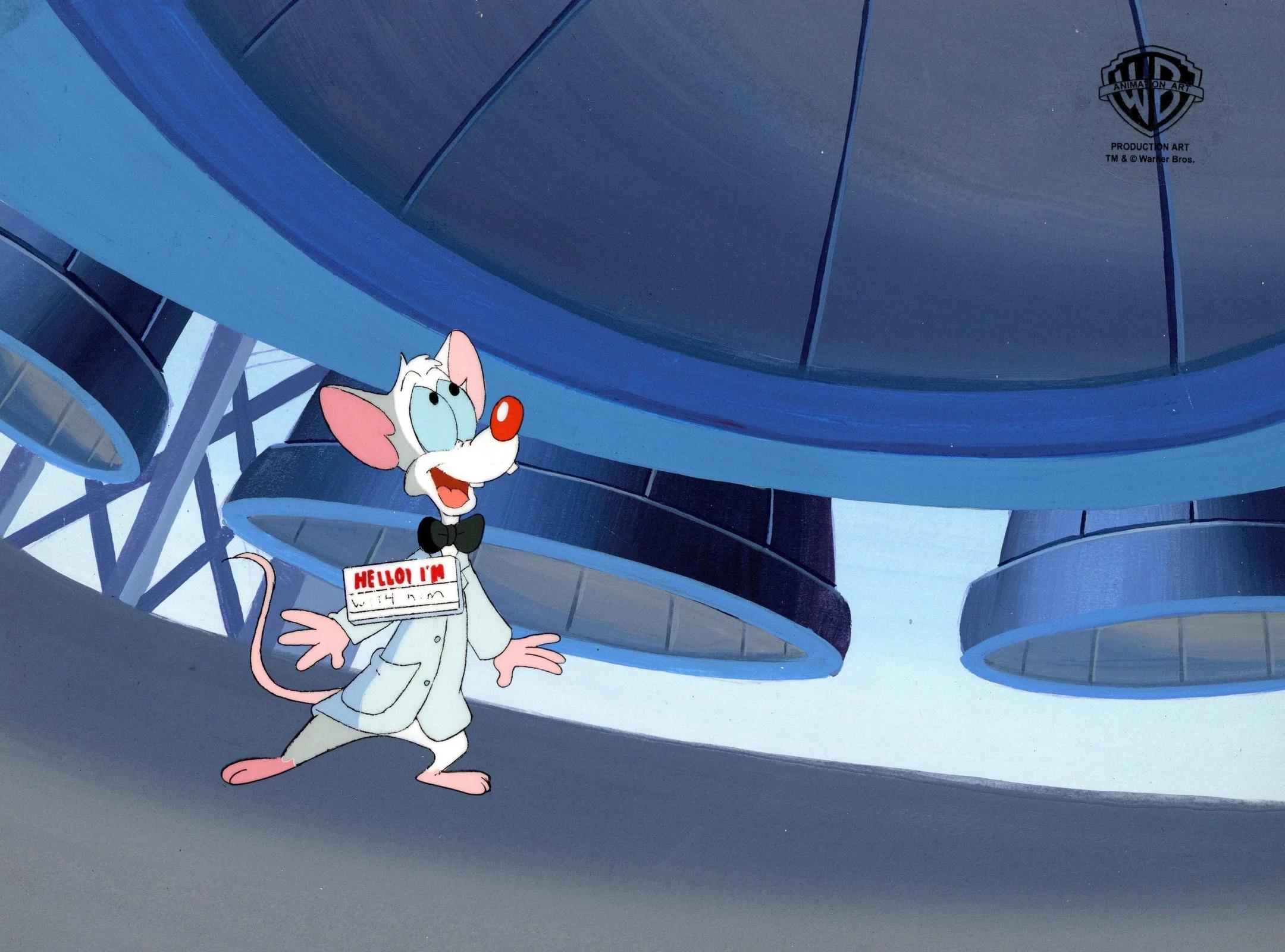 Pinky And The Brain Original Production Cel on Original Background: Pinky - Art by Warner Bros. Studio Artists