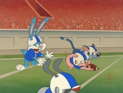 Tiny Toons Original Production Cel: Buster Bunny, Hamton J. Pig, and Furball