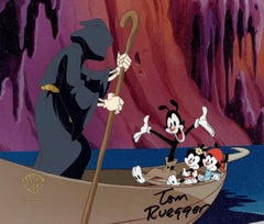 Animaniacs Cel de producción original Firmado por Tom Ruegger: Wakko, Yakko y Dot