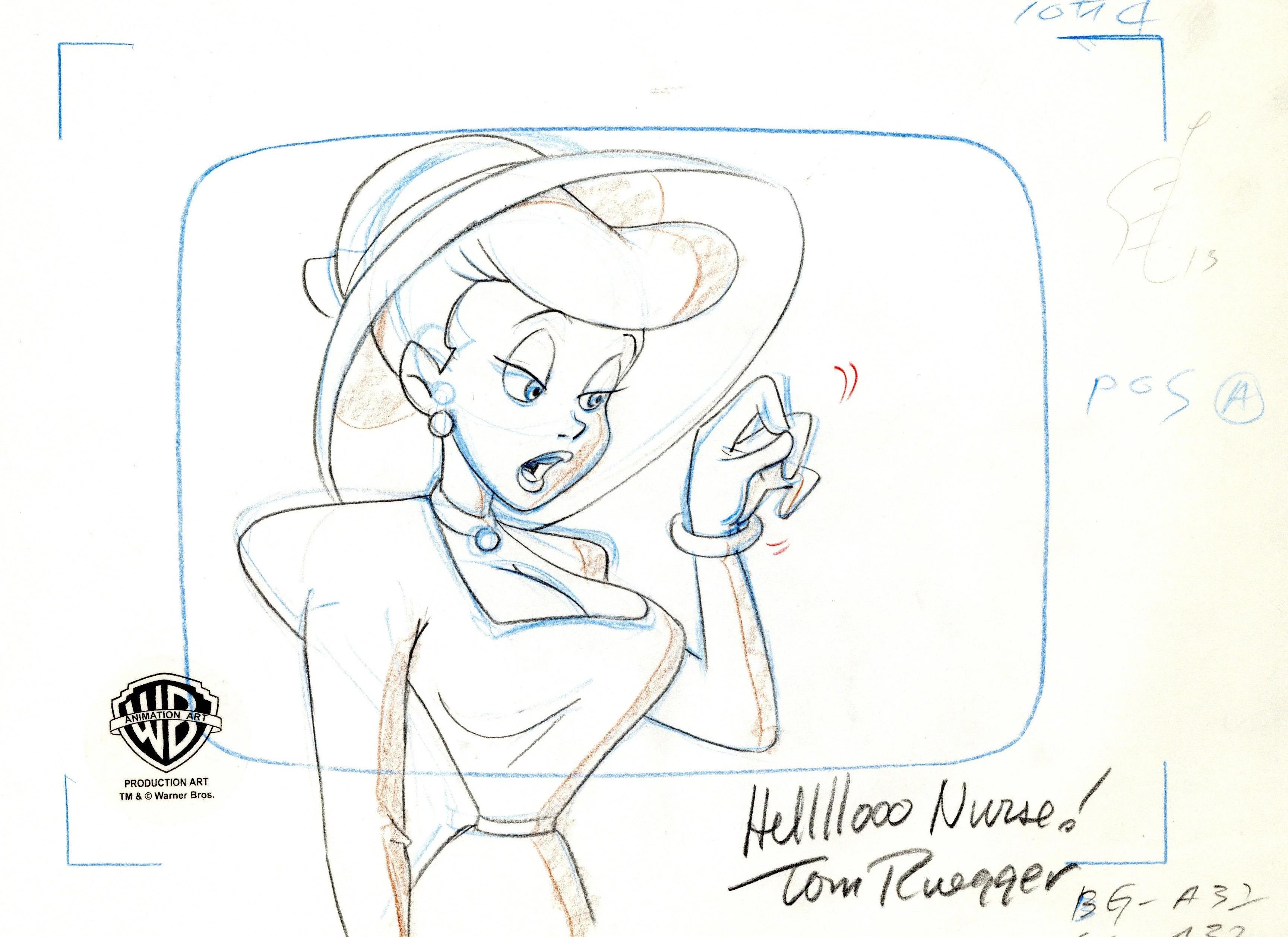 Animaniacs Original Production Layout Drawing Signed by Tom Ruegger: Hello Nurse - Art by Warner Bros. Studio Artists