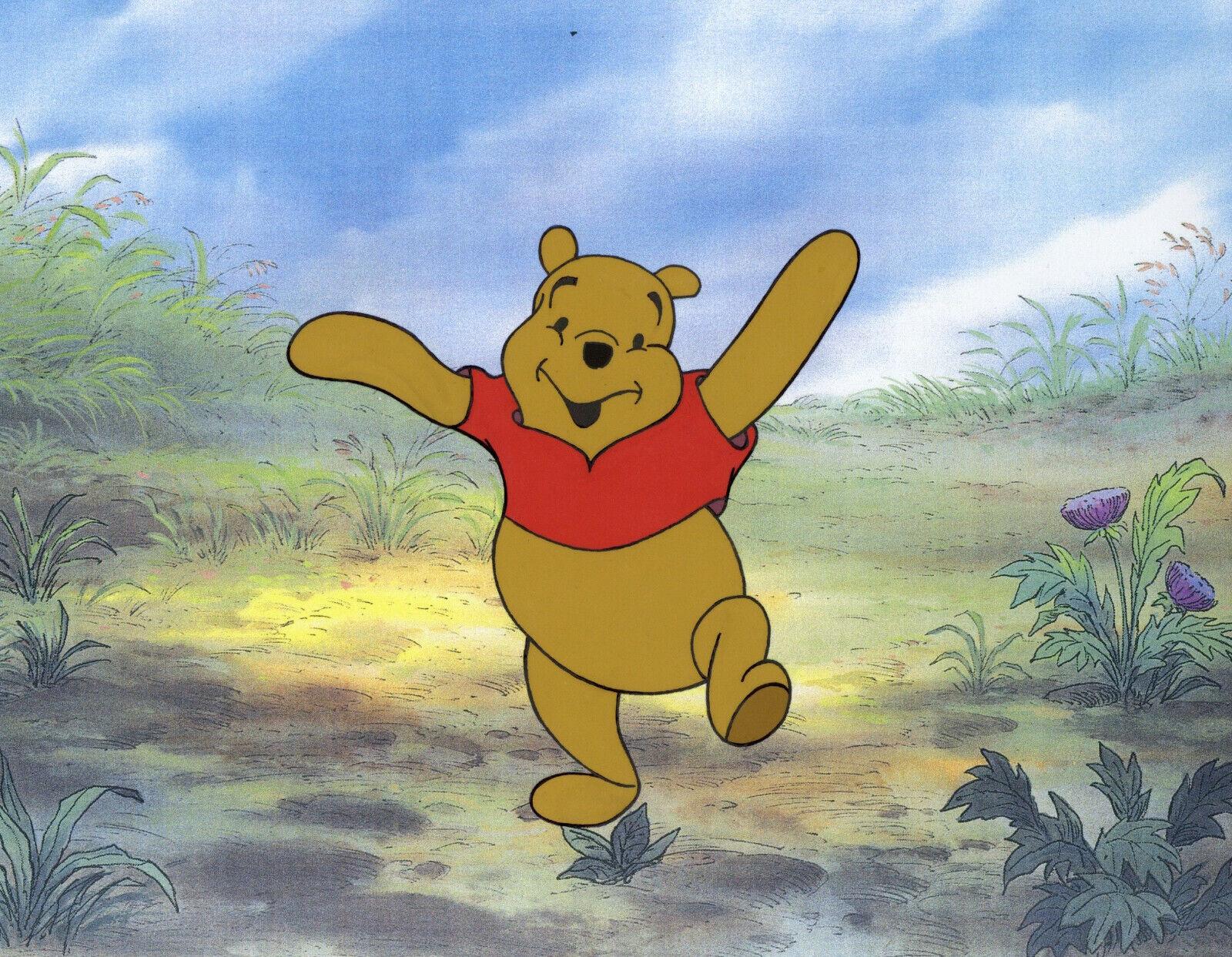 Disney's Winnie the Pooh Original Production Cel: Pooh's Happy Stroll - Art by Walt Disney Studio Artists