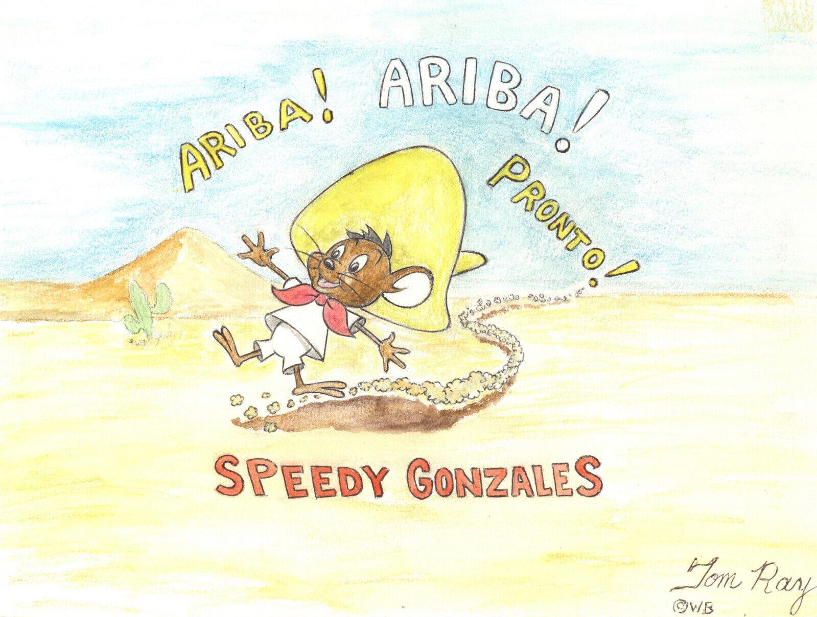 Warner Brothers: Speedy Gonzales Original Watercolor Signed By Tom Ray - Art by Darrell Van Citters