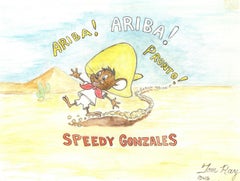 Aquarelle originale de Speedy Gonzales signée par Tom Ray