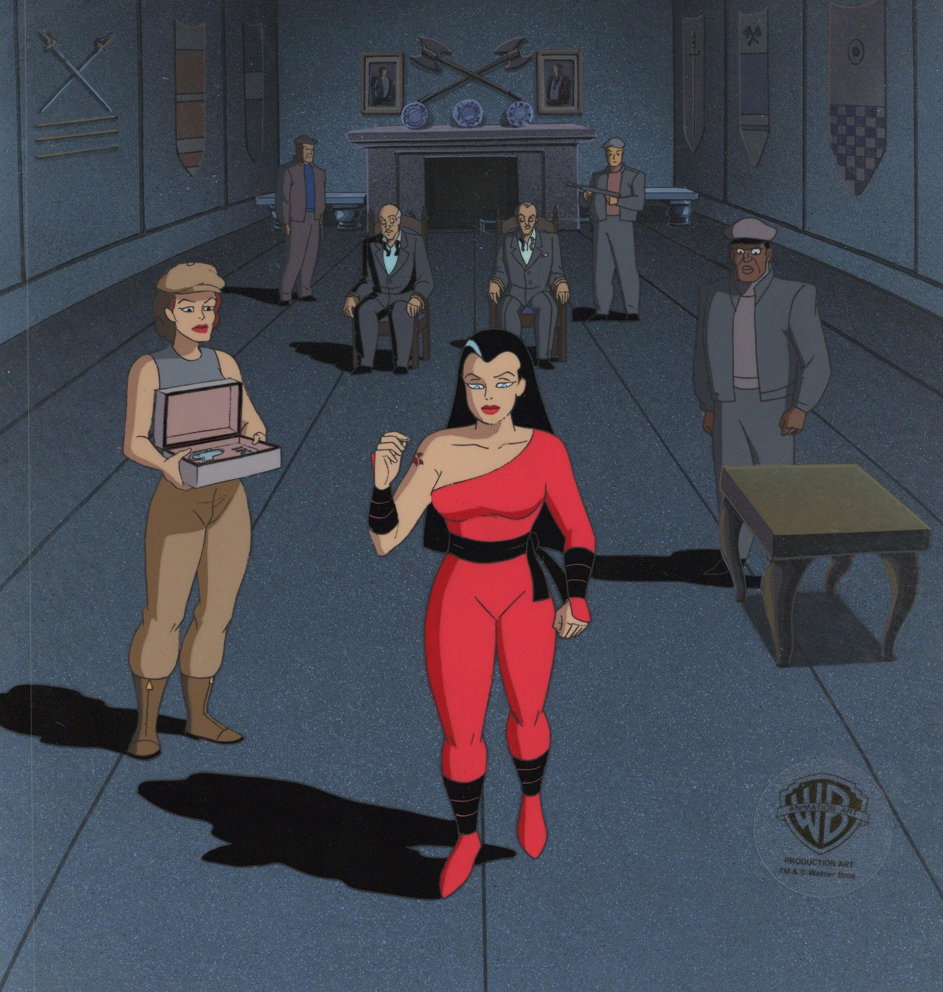 Batman The Animated Series Original Prod. Cel w/ Original Background: Red Claw - Art by DC Comics Studio Artists