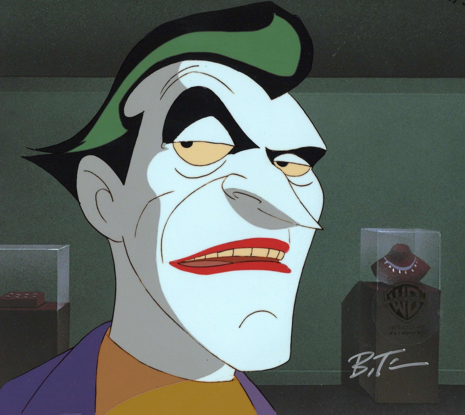 Batman The Animated Series Original Prod. Cel framed signed Bruce Timm: Joker - Art by DC Comics Studio Artists