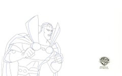 Justice League Original Double Aperture Drawing: Martian Manhunter, The Flash
