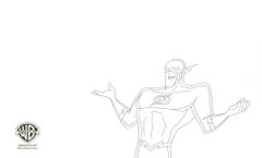 Le dessin original à double ouverture de la Ligue de justice : Le crevette Martian
