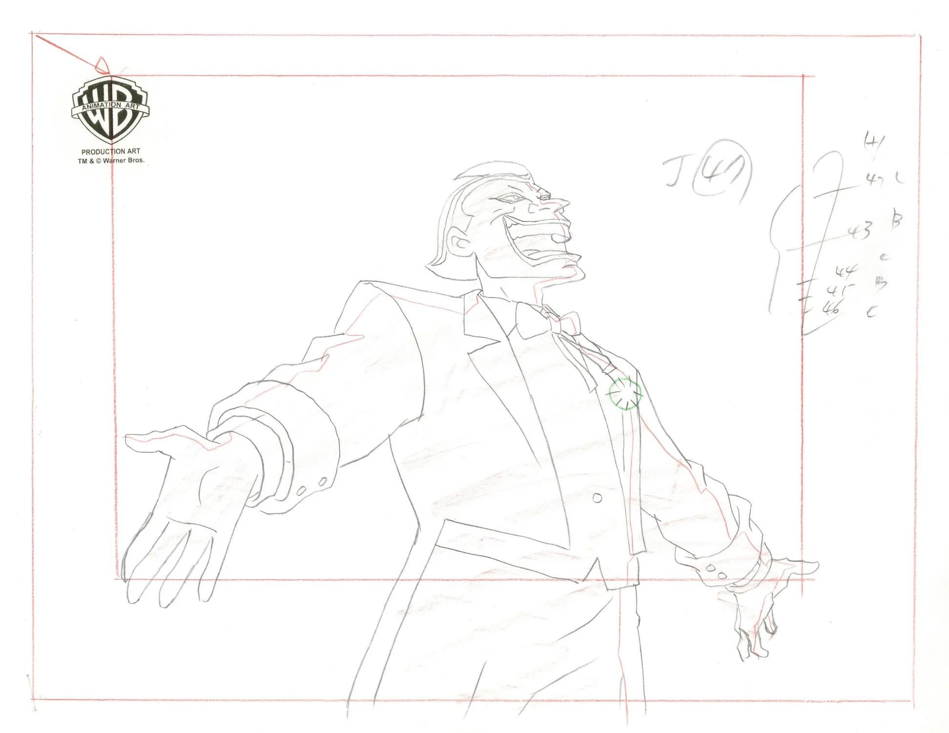 Static Shock Original Production Layout Drawing: Joker - Art by DC Comics Studio Artists