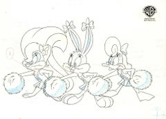 Retro Tiny Toons Original Production Drawing: Fifi, Babs, Shirley