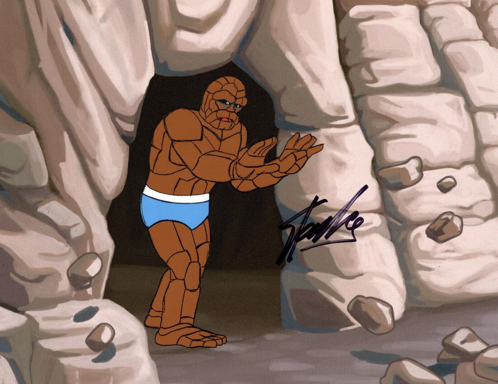 Up for sale from the series is an original production cel on printed background with matching original production drawing featuring The Thing Series from 1979 created by Hanna Barbera. Both the cel and drawing come hand signed by Stan Lee, un-framed