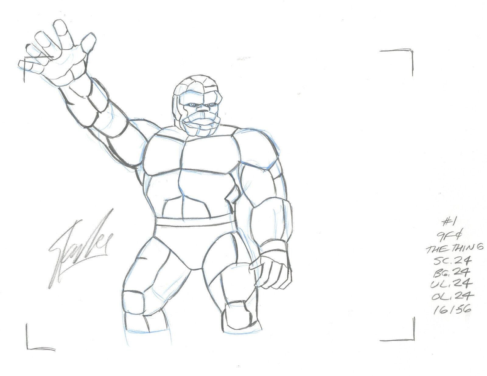 The Thing Series 1979 Hanna Barbera Original Cel/Drawing signed by Stan Lee For Sale 1