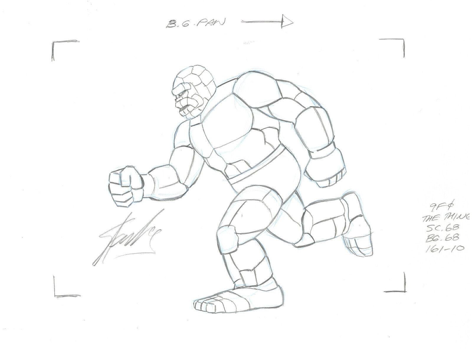 The Thing Series 1979 Hanna Barbera Original Cel/Drawing signed by Stan Lee For Sale 1