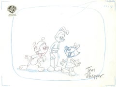 Animaniacs Dibujo Original de Layout Firmado Tom Ruegger: Wakko, Yakko, Dot
