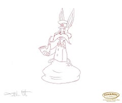 Retro Looney Tunes Original Production Drawing signed Darrell Van Citters: Bugs Bunny
