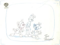 Animaniacs Original Production Cel: Nurse, Yakko, Wakko, and Dr. Scratchansniff