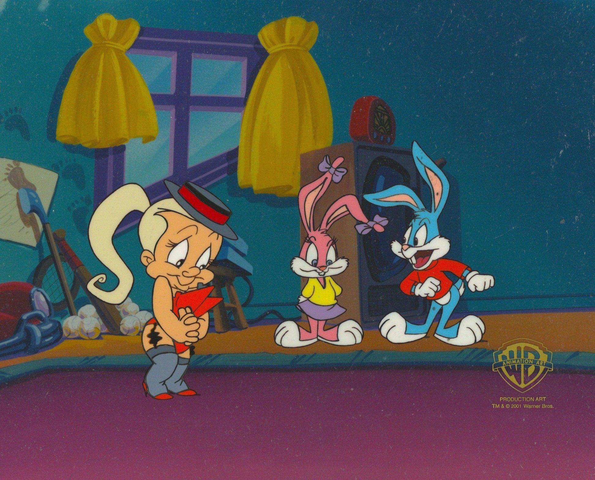 Production originale de Tiny Toons : Buster, Babs, et Elmer Fudd sous le nom de "Fuddonna". - Art de Warner Bros. Studio Artists