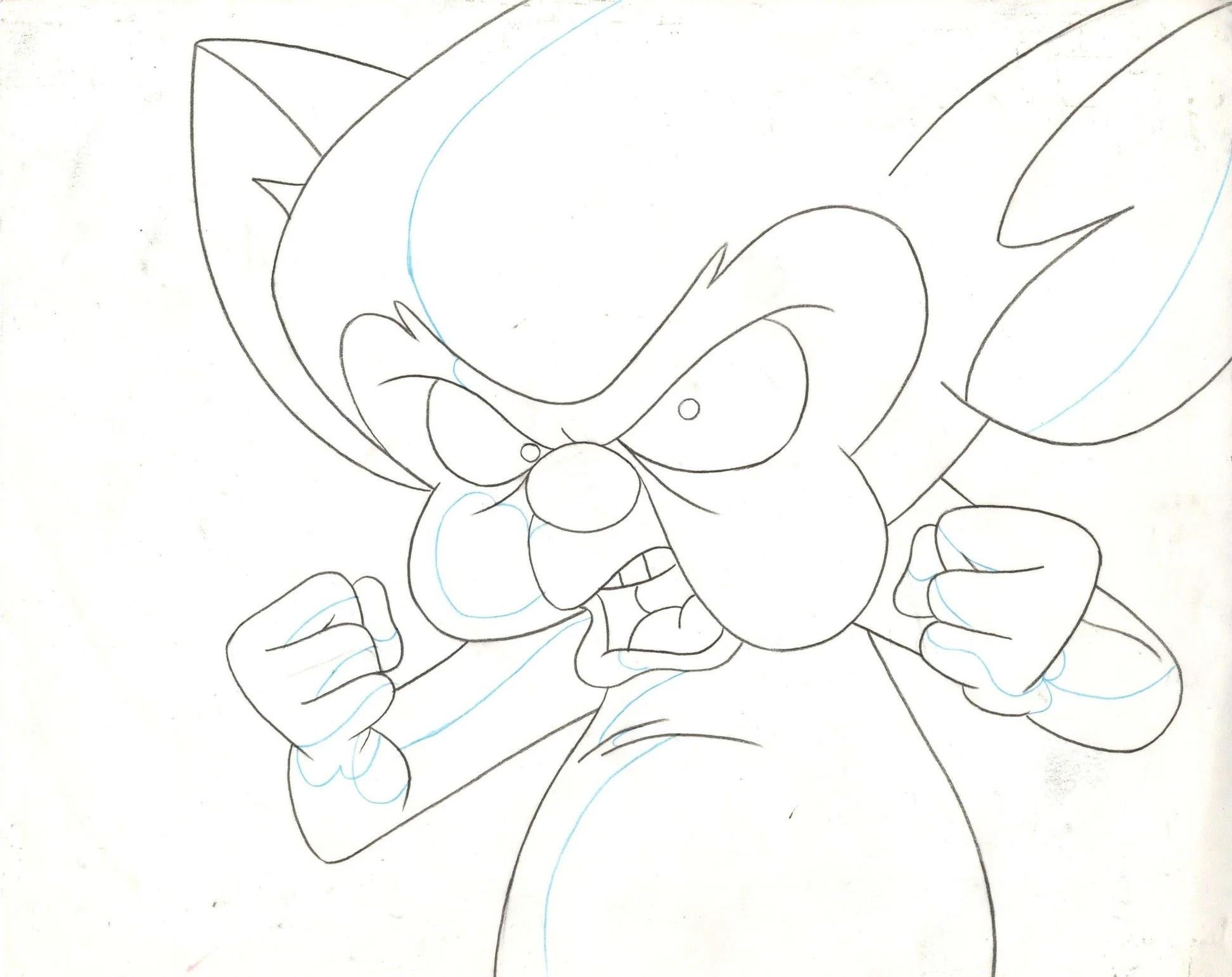 Animaniacs Original Production Drawing: Brain - Art by Warner Bros. Studio Artists