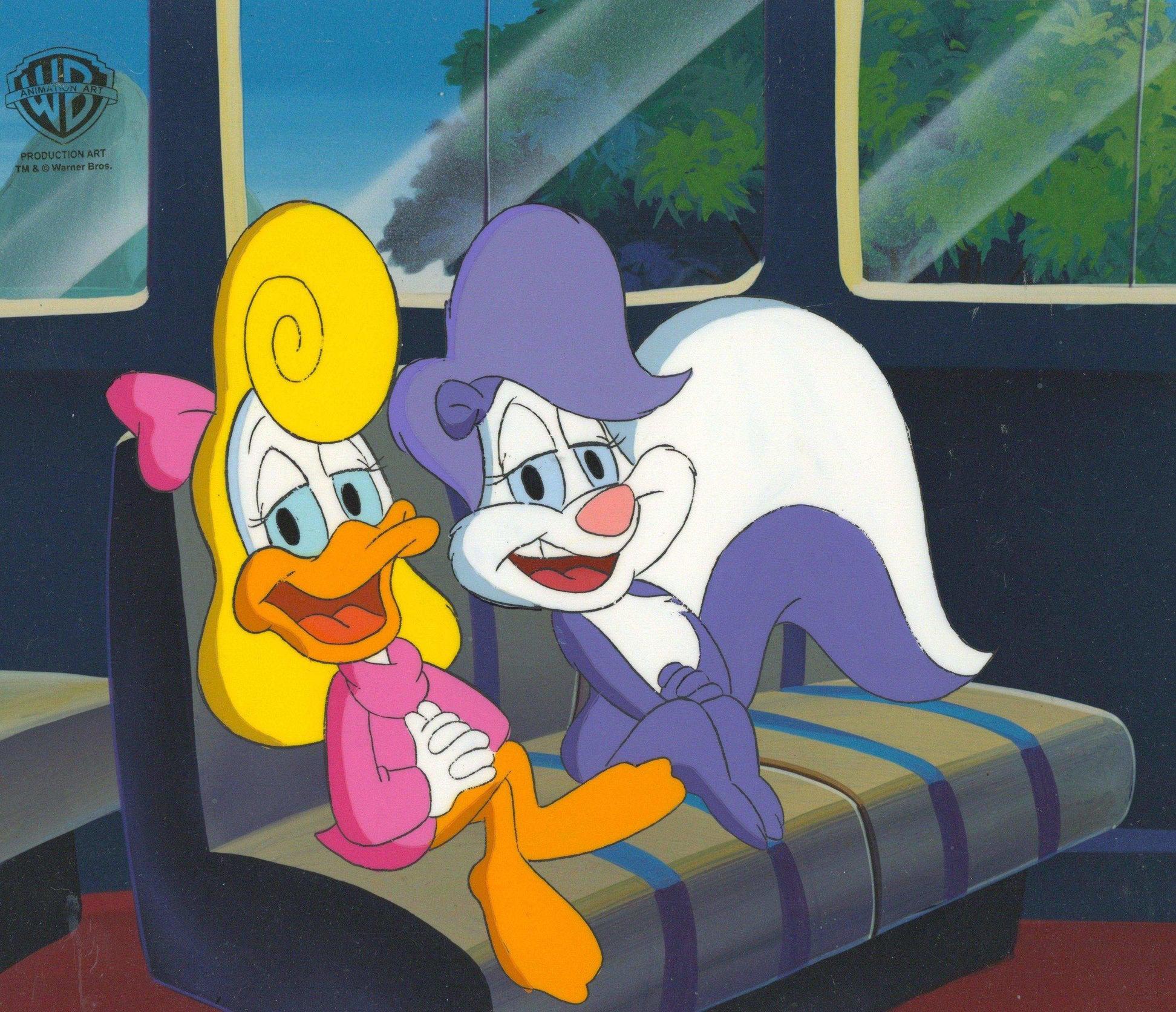 Tiny Toons Original Production Cel: Shirley the Loon and Fifi La Fume - Art by Warner Bros. Studio Artists