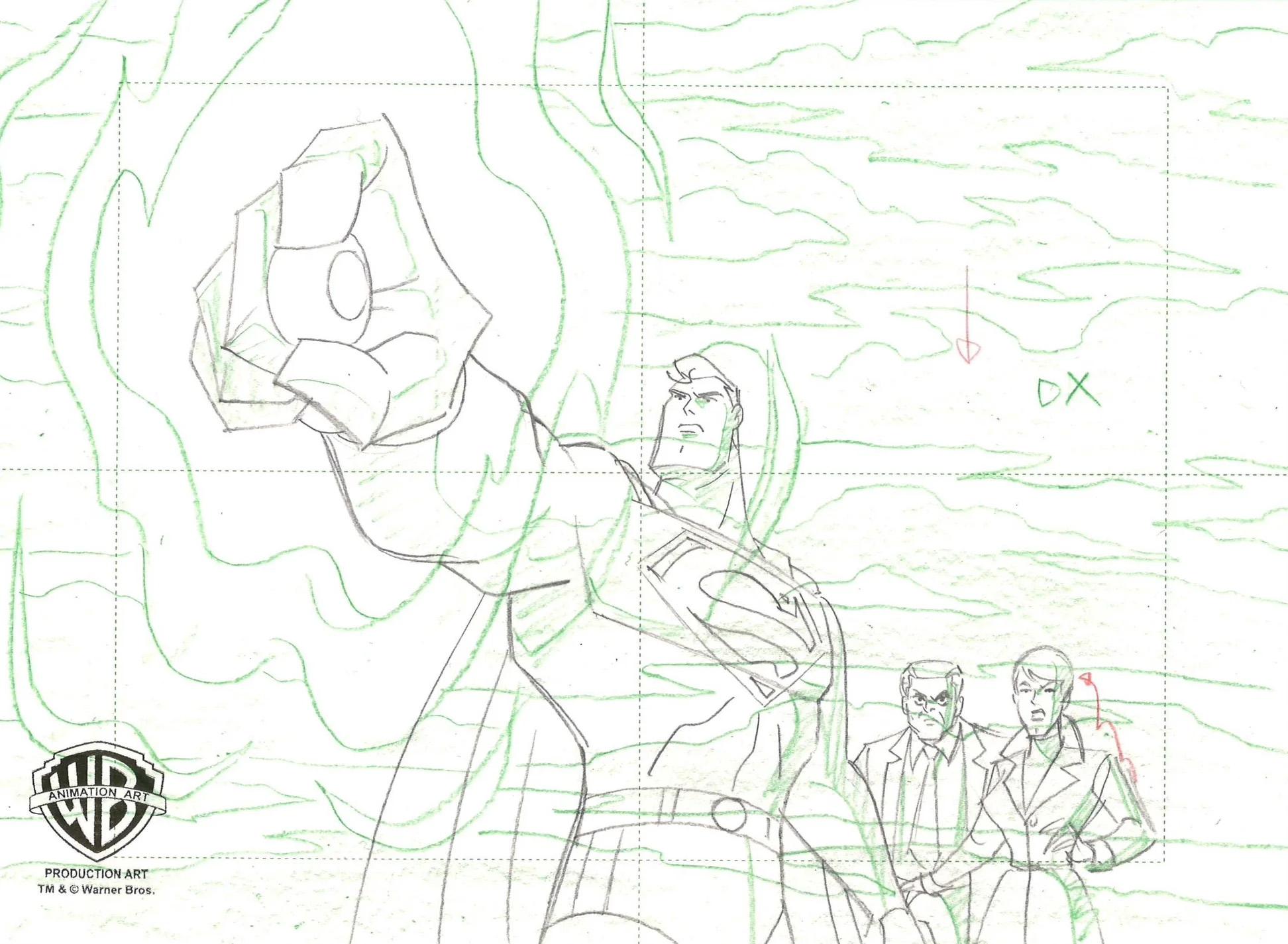Superman the Animated Series Original Production Drawing: Superman - Art by DC Comics Studio Artists