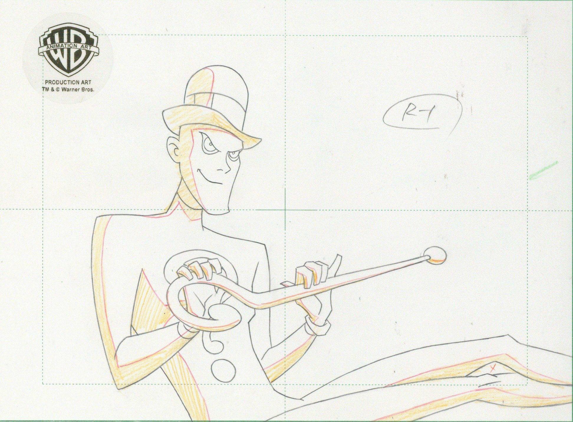 Superman the Animated Series Original Production Drawing: The Riddler - Art by DC Comics Studio Artists