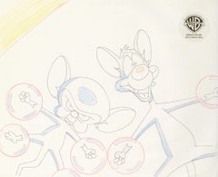 Vintage Pinky And The Brain Original Production Drawing: Pinky and Brain