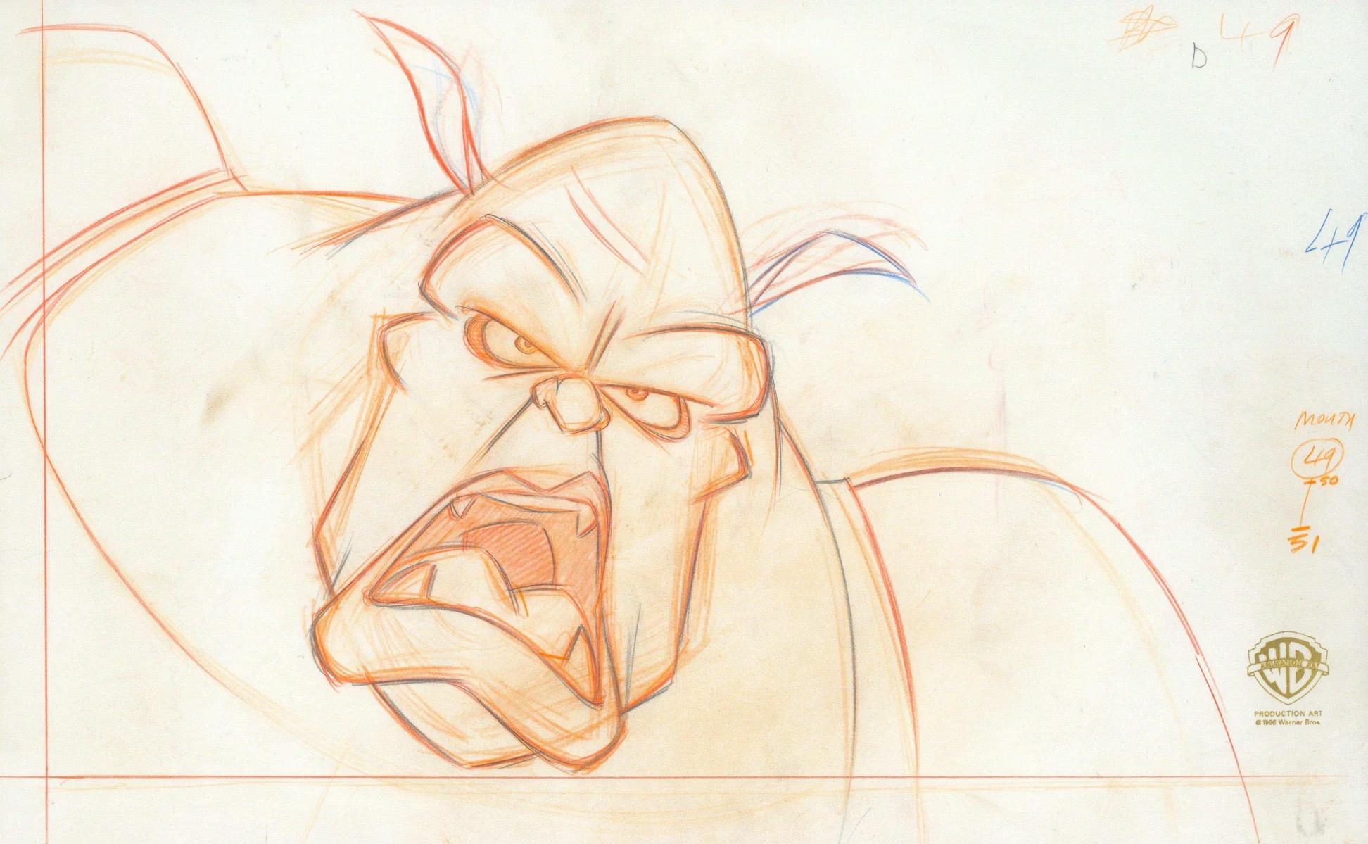 Space Jam Original Production Drawing: Monstar Pound - Art by Looney Tunes Studio Artists