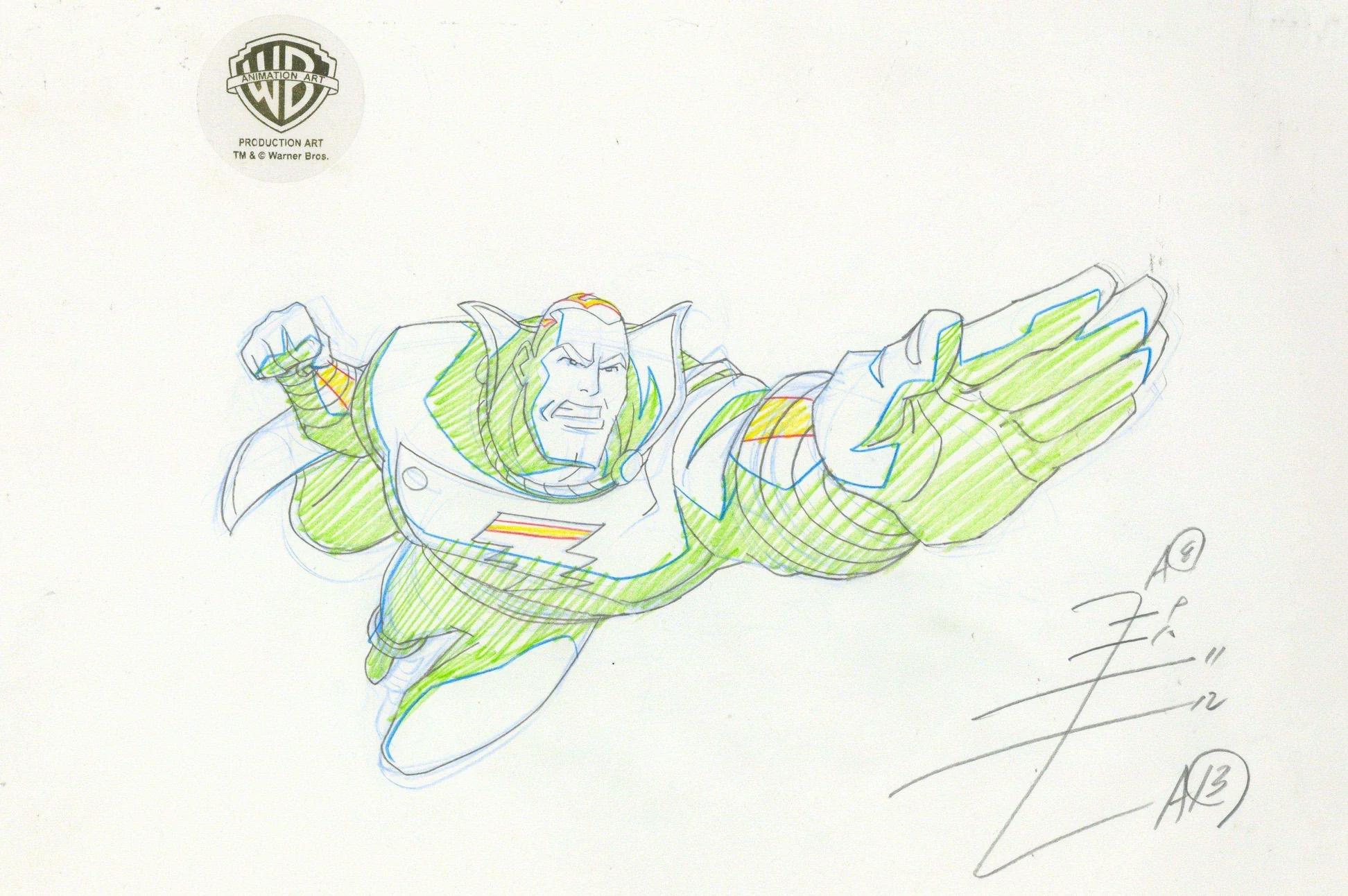 Justice League Original Production Drawing: Captain Marvel - Art by DC Comics Studio Artists