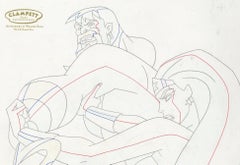 Justice League Original Production Drawing: Aquaman and Wonder Woman