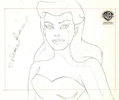 Vintage Batman The Animated Series Production Drawing signed Diane Pershing: Poison Ivy