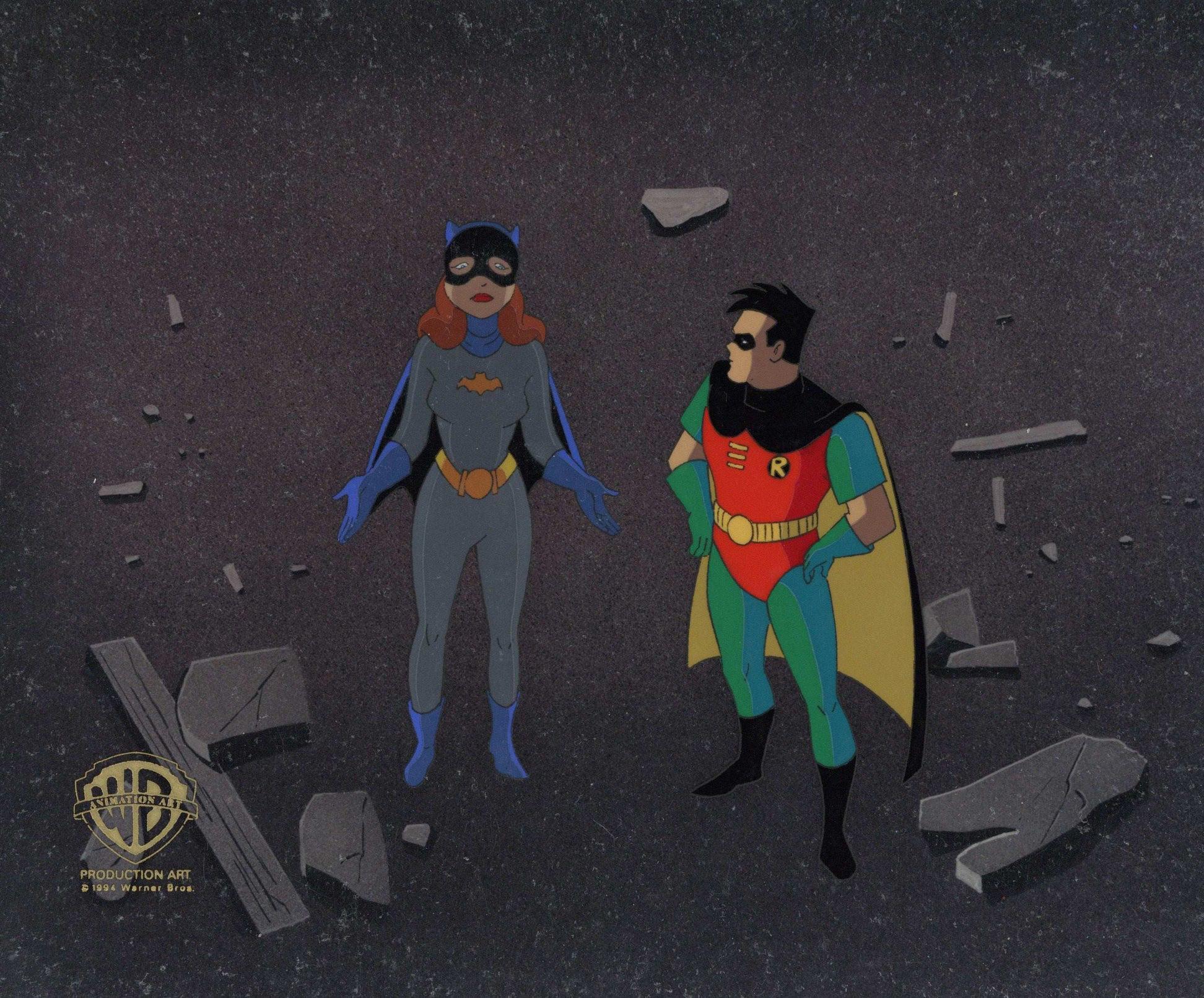 Batman The Animated Series Original Production Cel: Batgirl, Robin - Art by DC Comics Studio Artists