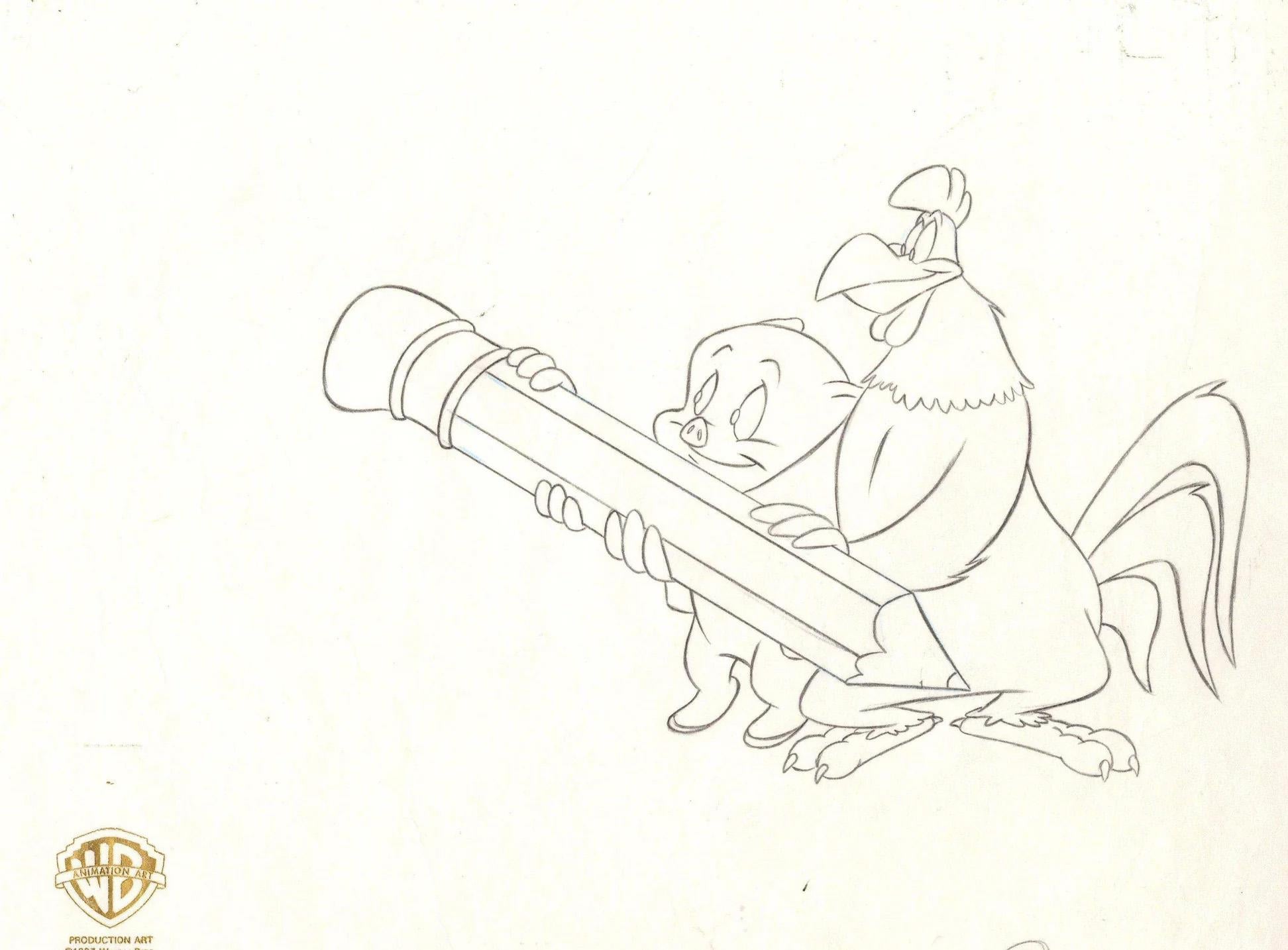 Looney Tunes Original-Produktionszeichnung: Porky und Foghorn – Art von Looney Tunes Studio Artists