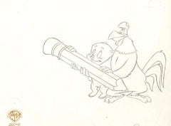 Looney Tunes Original-Produktionszeichnung: Porky und Foghorn