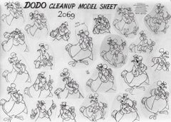 Alice In Wonderland Original Production Model Sheet: Pat The Dodo