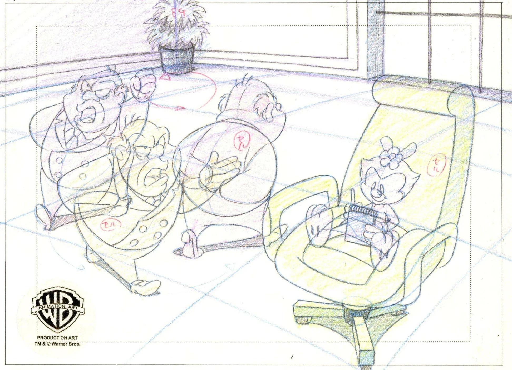 Animaniacs Original Production Drawing: Dot and Plotz - Art by Warner Bros. Studio Artists