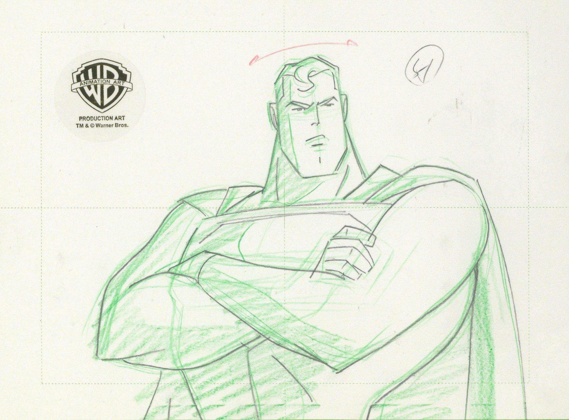 Disegno di produzione originale di Superman the Animated Series: Superman