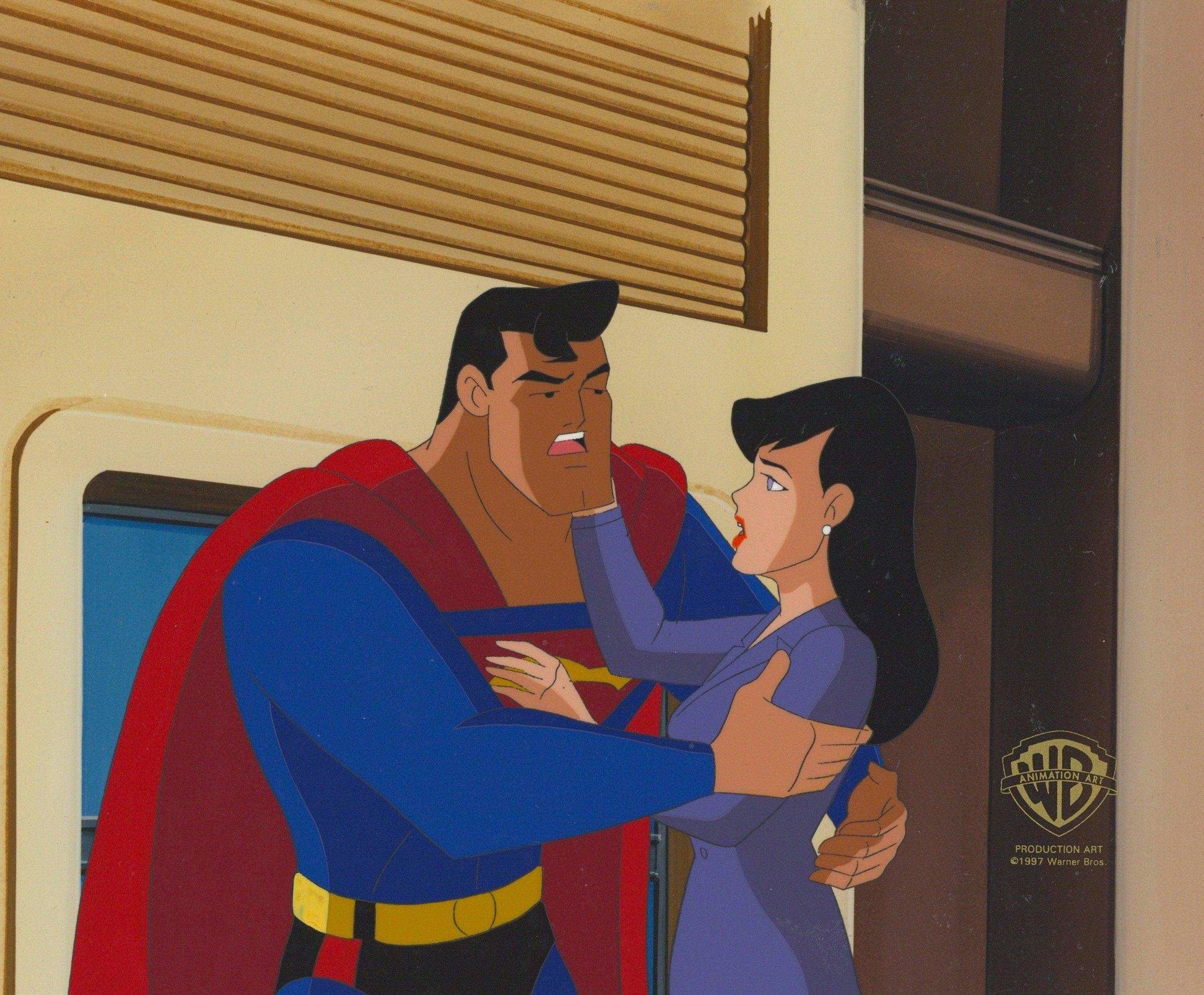 Superman the Animated Series Original Production Cel: Superman and Lois Lane - Art by DC Comics Studio Artists
