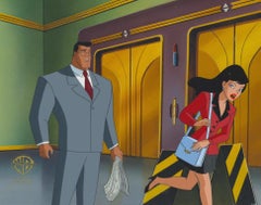 Vintage Superman the Animated Series Original Production Cel: Clark Kent and Lois Lane