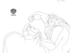 Superman: The Animated Series Production Drawing: Superman vs Bizzaro